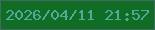 文字の大きさ：2、枠の色：426a65、背景の色：106e24、文字の色：51a99f 無料ブログパーツのブログ時計
