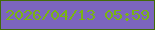 文字の大きさ：5、枠の色：426b07、背景の色：7c65be、文字の色：7ab512 無料ブログパーツのブログ時計