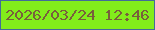 文字の大きさ：2、枠の色：426c99、背景の色：82ed1b、文字の色：785f3c 無料ブログパーツのブログ時計