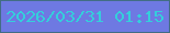 文字の大きさ：5、枠の色：426d85、背景の色：6e79e2、文字の色：34cfdb 無料ブログパーツのブログ時計