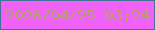 文字の大きさ：2、枠の色：427194、背景の色：f061f8、文字の色：b3a568 無料ブログパーツのブログ時計