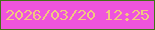 文字の大きさ：4、枠の色：427217、背景の色：ef54dd、文字の色：f1c87f 無料ブログパーツのブログ時計