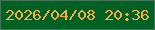 文字の大きさ：5、枠の色：427656、背景の色：016124、文字の色：f7ae45 無料ブログパーツのブログ時計