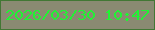 文字の大きさ：2、枠の色：427734、背景の色：8a8a72、文字の色：1ff433 無料ブログパーツのブログ時計