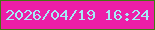 文字の大きさ：2、枠の色：427913、背景の色：ed1ea8、文字の色：a5ebf7 無料ブログパーツのブログ時計