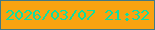 文字の大きさ：2、枠の色：427985、背景の色：f8a311、文字の色：0edea3 無料ブログパーツのブログ時計