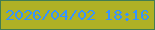 文字の大きさ：1、枠の色：427d51、背景の色：afb125、文字の色：3593fe 無料ブログパーツのブログ時計