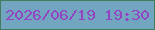 文字の大きさ：4、枠の色：427d5d、背景の色：72a6c0、文字の色：9443c2 無料ブログパーツのブログ時計