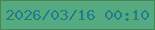 文字の大きさ：2、枠の色：428755、背景の色：56aa81、文字の色：217d89 無料ブログパーツのブログ時計