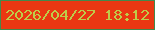 文字の大きさ：1、枠の色：42884c、背景の色：ea3712、文字の色：becc49 無料ブログパーツのブログ時計