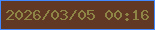 文字の大きさ：2、枠の色：4289ff、背景の色：603824、文字の色：8e8445 無料ブログパーツのブログ時計