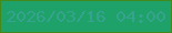 文字の大きさ：4、枠の色：428a1b、背景の色：1ea26a、文字の色：35a38e 無料ブログパーツのブログ時計