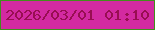 文字の大きさ：5、枠の色：428e1c、背景の色：d32aa1、文字の色：980e52 無料ブログパーツのブログ時計