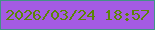 文字の大きさ：5、枠の色：429287、背景の色：a45be3、文字の色：5c8506 無料ブログパーツのブログ時計