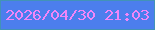 文字の大きさ：5、枠の色：4293b7、背景の色：4c7eed、文字の色：f286f8 無料ブログパーツのブログ時計