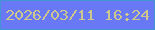 文字の大きさ：5、枠の色：4296d1、背景の色：6978f5、文字の色：cec68f 無料ブログパーツのブログ時計