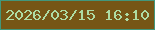 文字の大きさ：2、枠の色：42977b、背景の色：765615、文字の色：aedca3 無料ブログパーツのブログ時計