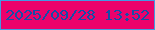 文字の大きさ：1、枠の色：429ae3、背景の色：eb026b、文字の色：154da7 無料ブログパーツのブログ時計