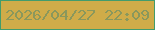 文字の大きさ：3、枠の色：429c6c、背景の色：cfac49、文字の色：8a985c 無料ブログパーツのブログ時計