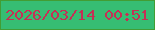 文字の大きさ：3、枠の色：429d34、背景の色：36bd73、文字の色：c62f55 無料ブログパーツのブログ時計