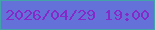文字の大きさ：3、枠の色：42a3a9、背景の色：6471d9、文字の色：8529c9 無料ブログパーツのブログ時計