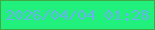 文字の大きさ：3、枠の色：42a844、背景の色：22f07c、文字の色：66b5e9 無料ブログパーツのブログ時計