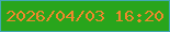 文字の大きさ：5、枠の色：42a8b3、背景の色：29a51c、文字の色：ef892c 無料ブログパーツのブログ時計
