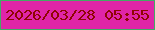 文字の大きさ：2、枠の色：42aa64、背景の色：df25a7、文字の色：8f0502 無料ブログパーツのブログ時計