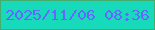 文字の大きさ：1、枠の色：42ad6d、背景の色：16dab9、文字の色：6366ff 無料ブログパーツのブログ時計