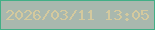 文字の大きさ：2、枠の色：42af86、背景の色：a9b8ae、文字の色：d4c99e 無料ブログパーツのブログ時計