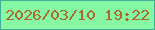 文字の大きさ：2、枠の色：42af99、背景の色：86f8a3、文字の色：ab692b 無料ブログパーツのブログ時計