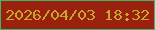 文字の大きさ：1、枠の色：42b46d、背景の色：99210d、文字の色：c4a72f 無料ブログパーツのブログ時計