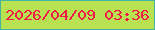 文字の大きさ：3、枠の色：42b4a0、背景の色：b9e252、文字の色：f01a46 無料ブログパーツのブログ時計