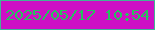 文字の大きさ：4、枠の色：42b595、背景の色：ce10c5、文字の色：25c25d 無料ブログパーツのブログ時計