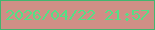 文字の大きさ：5、枠の色：42b66f、背景の色：cf8f86、文字の色：54e085 無料ブログパーツのブログ時計