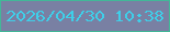 文字の大きさ：4、枠の色：42b798、背景の色：7980a3、文字の色：3fcfe9 無料ブログパーツのブログ時計
