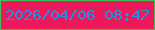 文字の大きさ：4、枠の色：42be58、背景の色：ec185a、文字の色：258fe4 無料ブログパーツのブログ時計