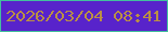 文字の大きさ：4、枠の色：42c09e、背景の色：5823cb、文字の色：ba9044 無料ブログパーツのブログ時計