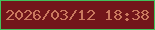 文字の大きさ：4、枠の色：42c15b、背景の色：72161a、文字の色：ca785e 無料ブログパーツのブログ時計
