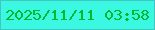 文字の大きさ：4、枠の色：42c6bf、背景の色：3af8e1、文字の色：00b82b 無料ブログパーツのブログ時計