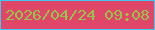 文字の大きさ：5、枠の色：42c6f5、背景の色：df4667、文字の色：99c14d 無料ブログパーツのブログ時計