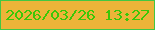 文字の大きさ：5、枠の色：42c743、背景の色：ecb439、文字の色：3ac707 無料ブログパーツのブログ時計