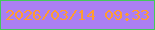 文字の大きさ：3、枠の色：42c95a、背景の色：ab7ff2、文字の色：ff9c31 無料ブログパーツのブログ時計