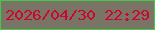 文字の大きさ：3、枠の色：42ca45、背景の色：7a7467、文字の色：cc072b 無料ブログパーツのブログ時計
