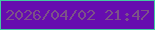 文字の大きさ：3、枠の色：42caa2、背景の色：660daf、文字の色：7c5288 無料ブログパーツのブログ時計