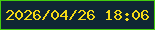 文字の大きさ：2、枠の色：42cc0f、背景の色：0f2733、文字の色：f5db15 無料ブログパーツのブログ時計