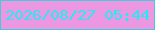 文字の大きさ：3、枠の色：42ccda、背景の色：ec97e1、文字の色：23ebf2 無料ブログパーツのブログ時計