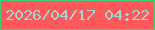 文字の大きさ：5、枠の色：42cd79、背景の色：fe585b、文字の色：a2d8d0 無料ブログパーツのブログ時計