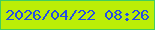 文字の大きさ：4、枠の色：42ce5c、背景の色：bbee07、文字の色：254fe4 無料ブログパーツのブログ時計