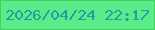 文字の大きさ：4、枠の色：42d159、背景の色：5aeb8a、文字の色：219f9e 無料ブログパーツのブログ時計